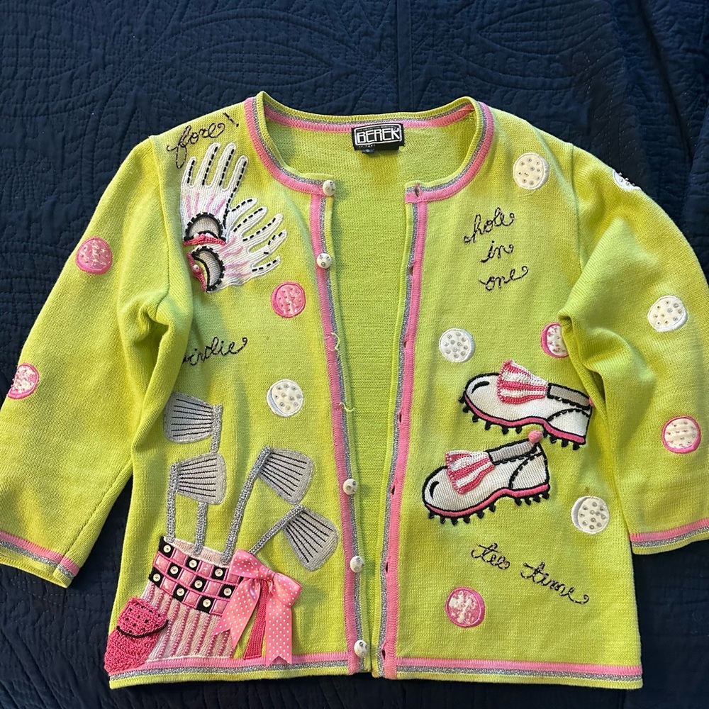 Betty Boop Golf Themed Cardigan